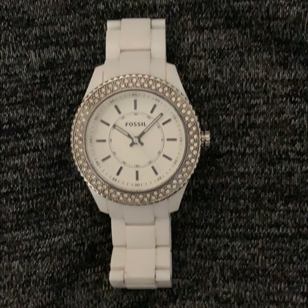 White fossil watch